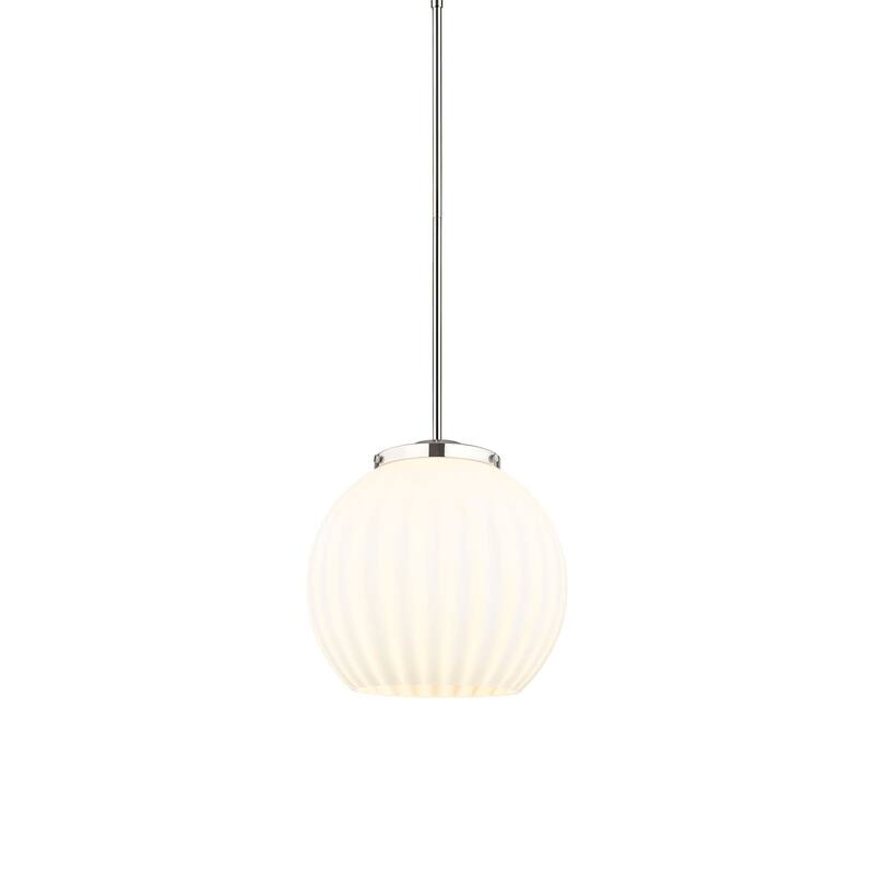 Innovations Lighting 221-1S-17-14 White Venetian Pendant White - Polished Nickel