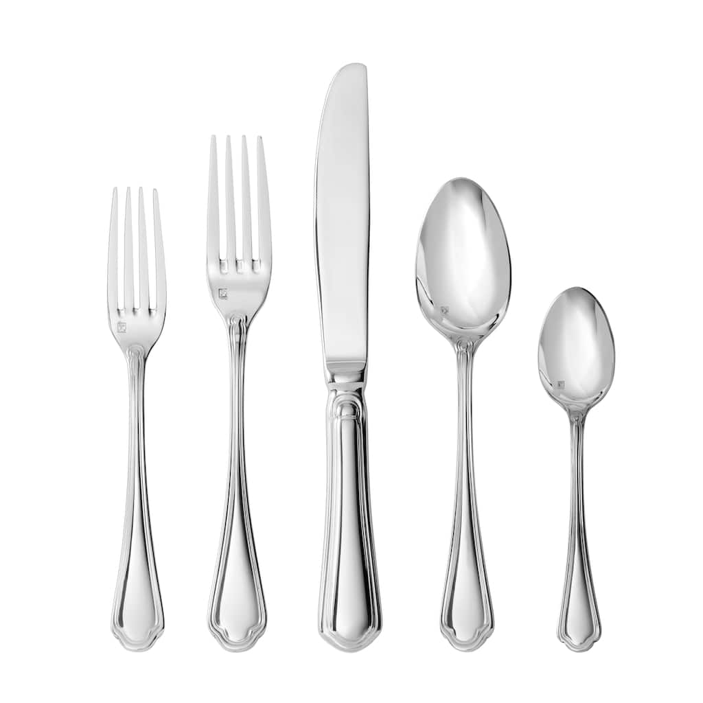 Fortessa Medici 18/10 Stainless Steel, 5PC Flatware Set (Service for 1), Silver - 5 Piece Set