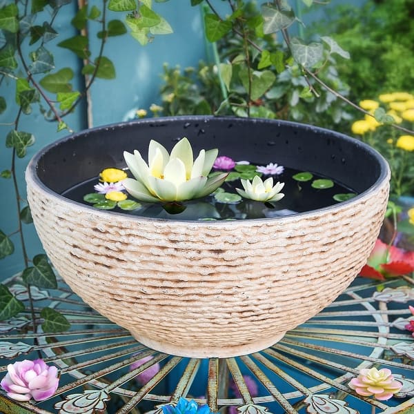 Large Garden Bowl Planter Water Plant Pot, Miniature Landscaping Succulent  Planter, 15.6 Inch Marble Texture Water Lily Pots - Bed Bath & Beyond -  40258227