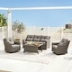preview thumbnail 62 of 105, Murphy Outdoor Wicker Patio Outdoor Sofa Swivel Chair Coffee Table 4PC - Gray Wicker-Brownish Gray