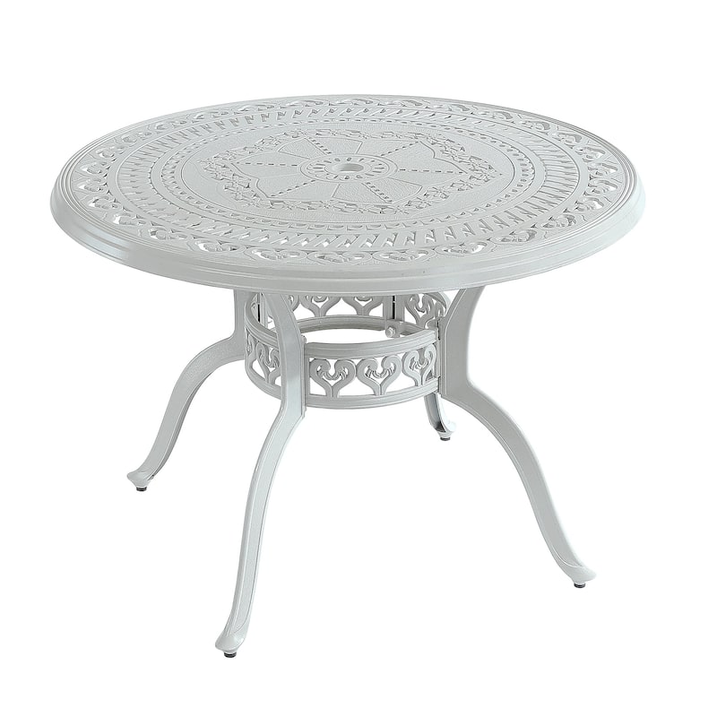 Patio Table Round Outdoor Coffee Table with Umbrella Hole - Bronze