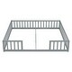 preview thumbnail 18 of 17, Double Twin Size Floor Bed with Fence and Guardrails
