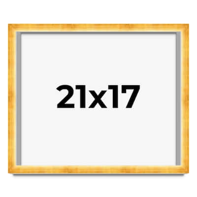 21x17 Shadow Box Frame Gold | 1.625 Inches Deep Real Wood Traditional