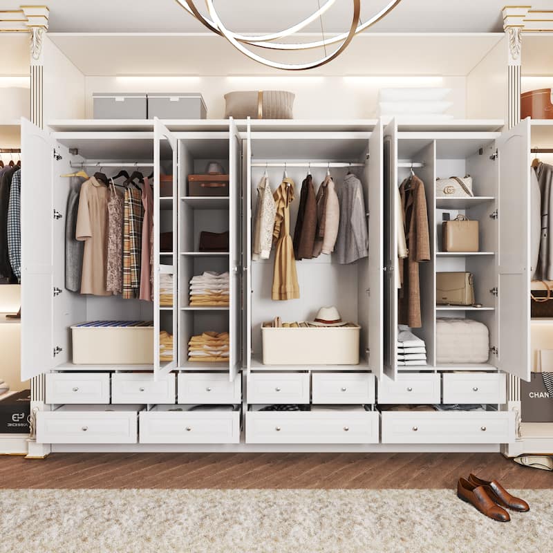 Tranquil Vista Dual Wardrobe Classic Storage Modular Cloest Armoires