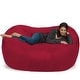 preview thumbnail 16 of 14, Large Memory Foam Microsuede Bean Bag Chair Loveseat Cinnabar Micro Suede