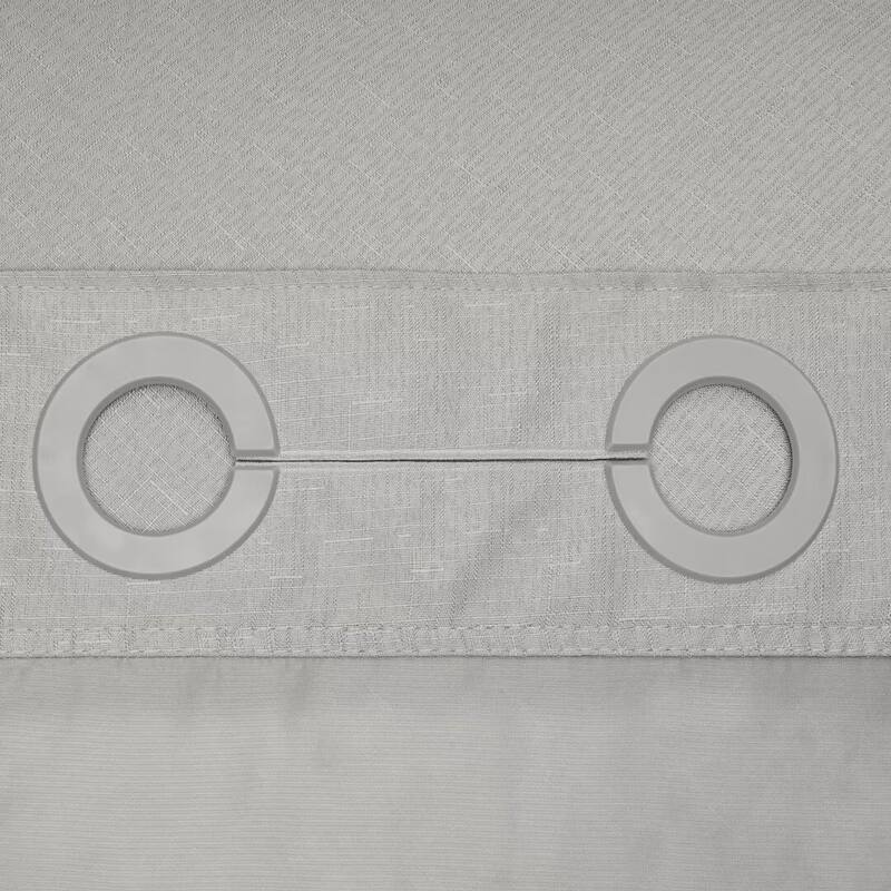 No Hook Slub Linen Texture Shower Curtain with PEVA Snap-in Liner