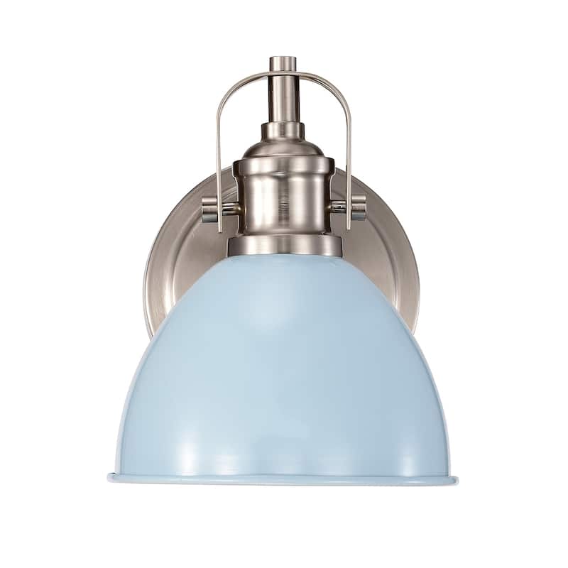 1-Light Industrial Wall Light Bath Sconce with Shad - 7.5"x7.5"x6"