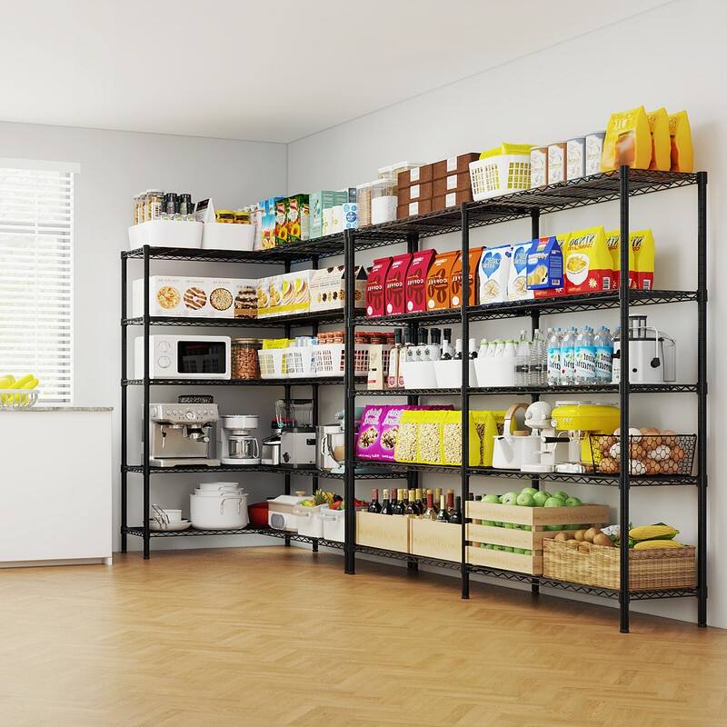 4-Tier Steel Height -Adjustable Storage Rack Heavy Duty Shelving Unit