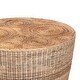 preview thumbnail 3 of 6, Hosanna Natural Rattan Coffee Table - Handwoven Wicker Accent Table with Textured Spiral Top for Living Room