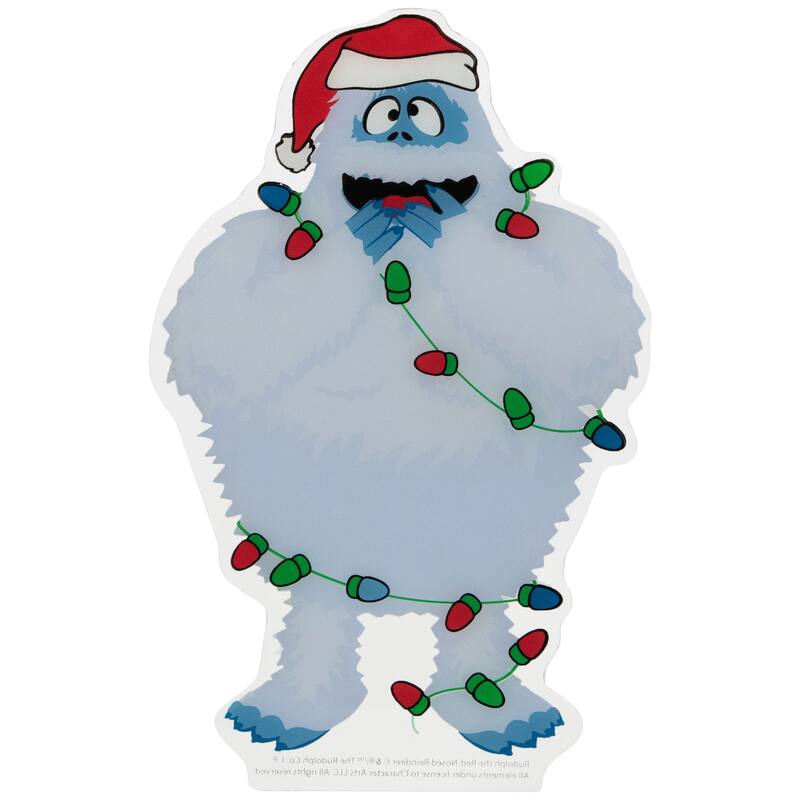 Bumble Wrapped In Lights Double Sided Christmas Window Cling Decor