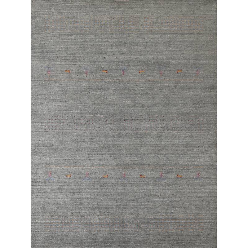Gabbeh Indian Area Rug Handmade Wool Carpet - 7'11"x 9'8"