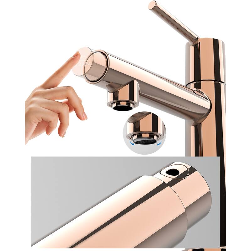 Bathroom Sink Faucet with Single Handle and Dual Water Modes - 7.71" x 4.68" x 9.21"