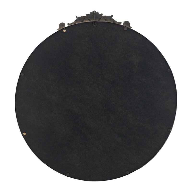 30" x 32" Classic Design Round Mirror with Baroque Inspired Frame