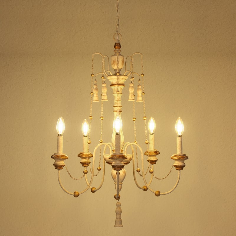 The Gray Barn Farmhouse Wood Chandelier French Country Classic Lights