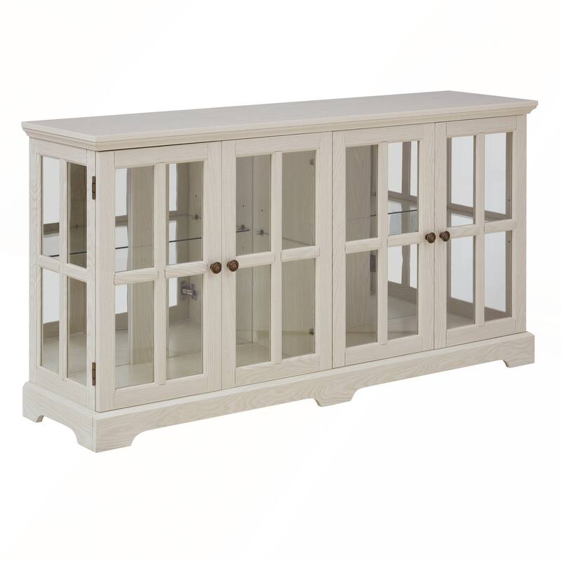 LED Curio Display Cabinet Antique Display Cabinet with Glass Doors