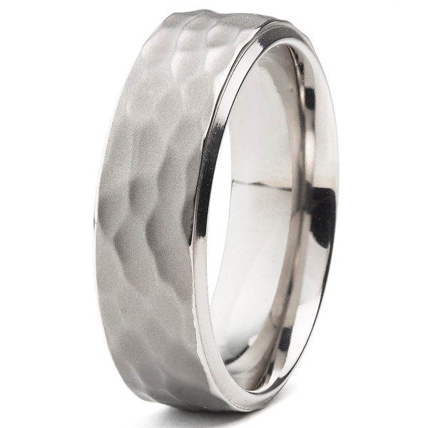 Hammered Finish Titanium Band 8mm (Sizes 8-13)