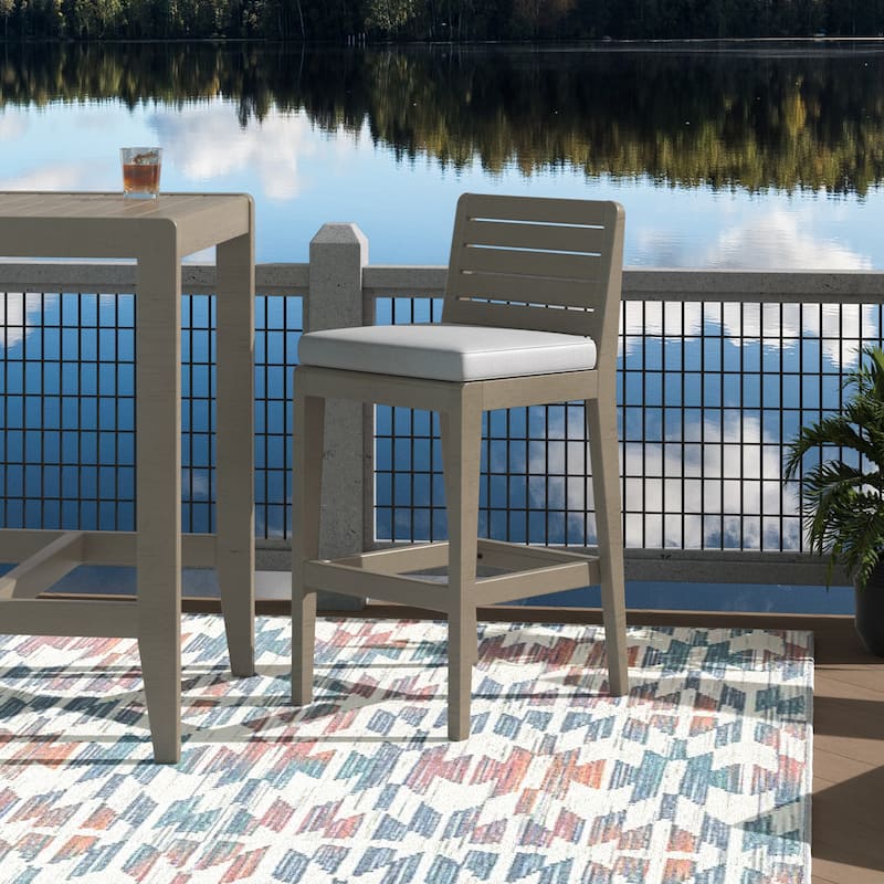Homestyles Sustain Brown Wood Outdoor Barstool - 18" x 21" x 40"