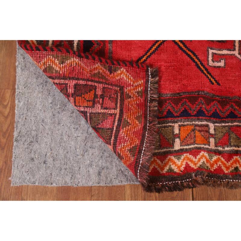 Hand Knotted Oriental 100% Wool Carpet Traditional Geometric Red Lori Area Rug - 8' 4'' X 4' 3''