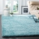 preview thumbnail 38 of 129, SAFAVIEH Milan Shag Maibritt 2-inch Thick Area Rug 3' X 3' Square - Aqua Blue