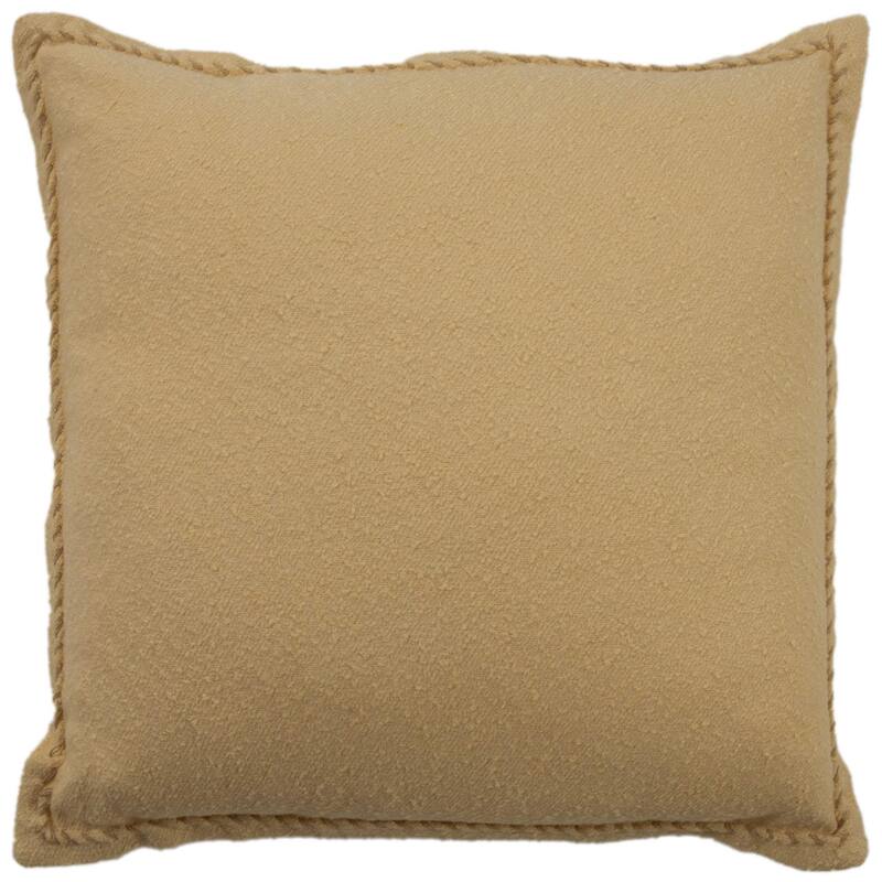 Rizzy Home Solid Throw Pillow with Whipstiched Edge - Cover Only - Light Beige