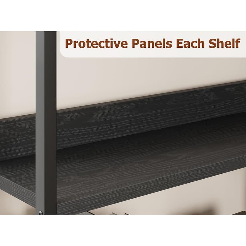Corner Bookshelf, 5-Tier L-Shaped Modern Bookcase, Industrial Bookcase