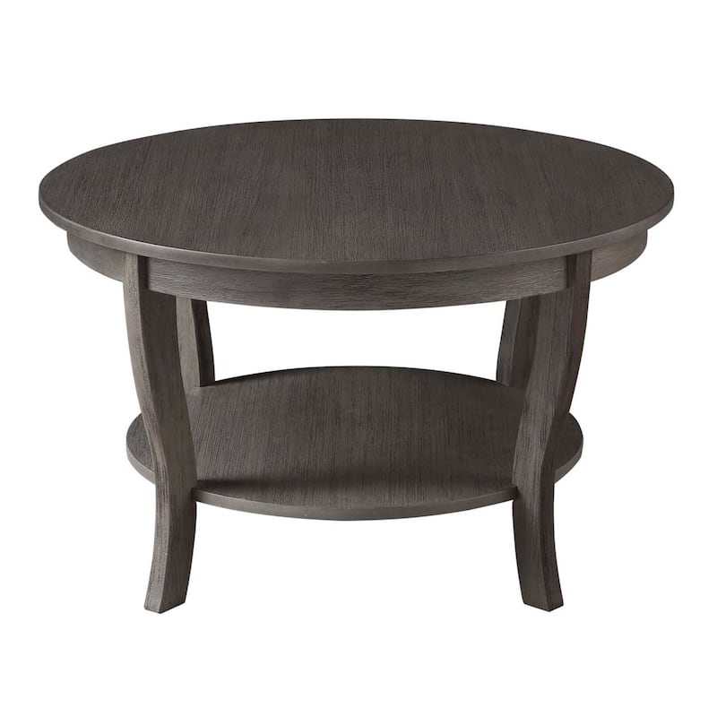 Convenience Concepts American Heritage Round Coffee Table with Shelf