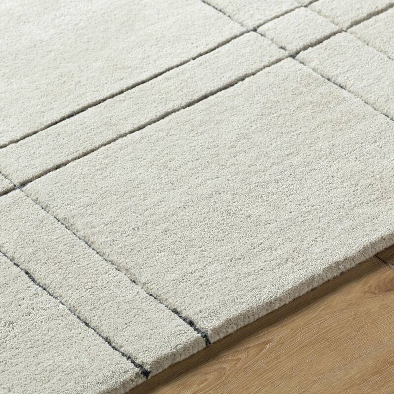 Keshaun Casual Solid Color Wool Area Rug