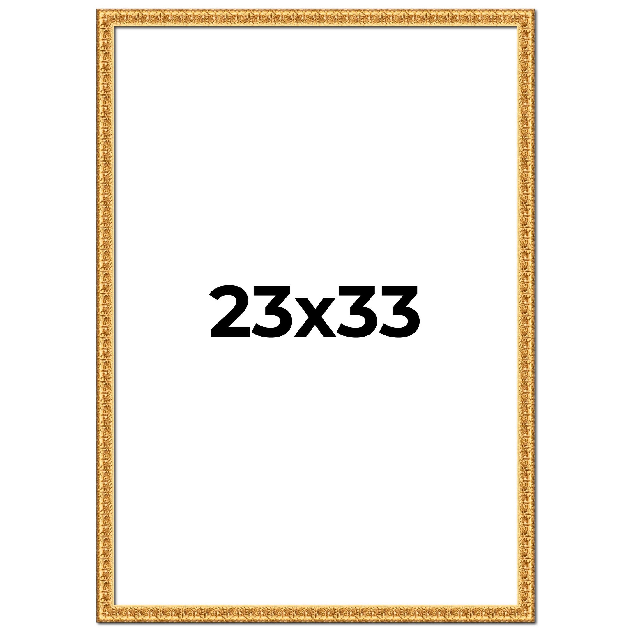 23x33 Frame Gold Real Wood Picture Frame Width 1 inches | Interior