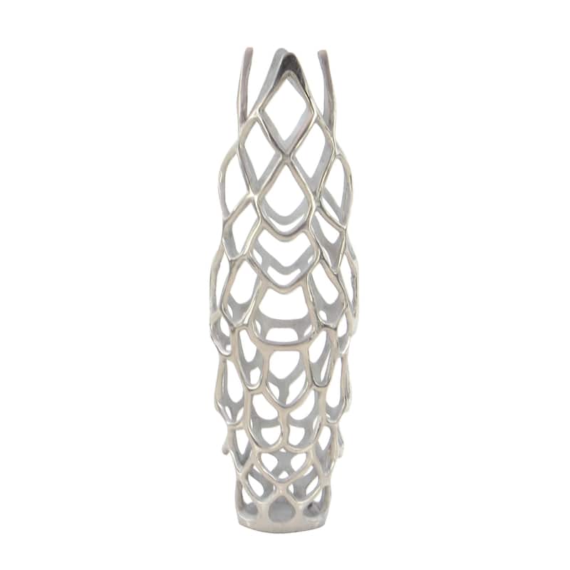 Gold Aluminum Metal Cutout Coral Decorative Vase