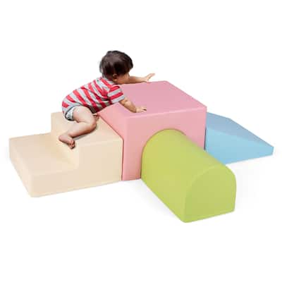 Gymax Kids Climb and Crawl Activity Playset Blocks w/ Waterproof PU - Multicolor
