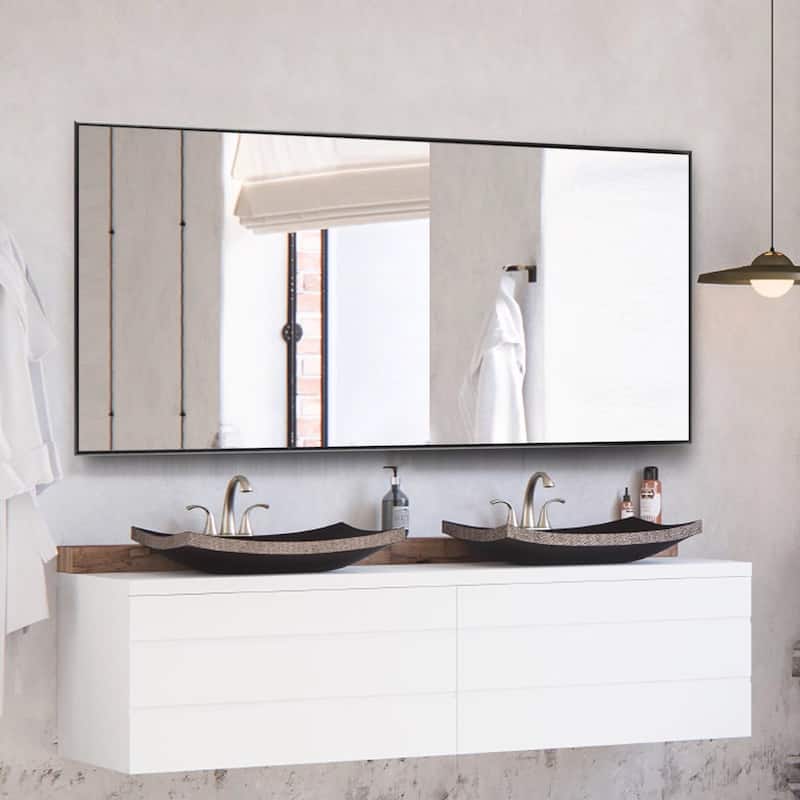 Modern Aluminum Alloy Thin Framed Full Length Floor Mirror