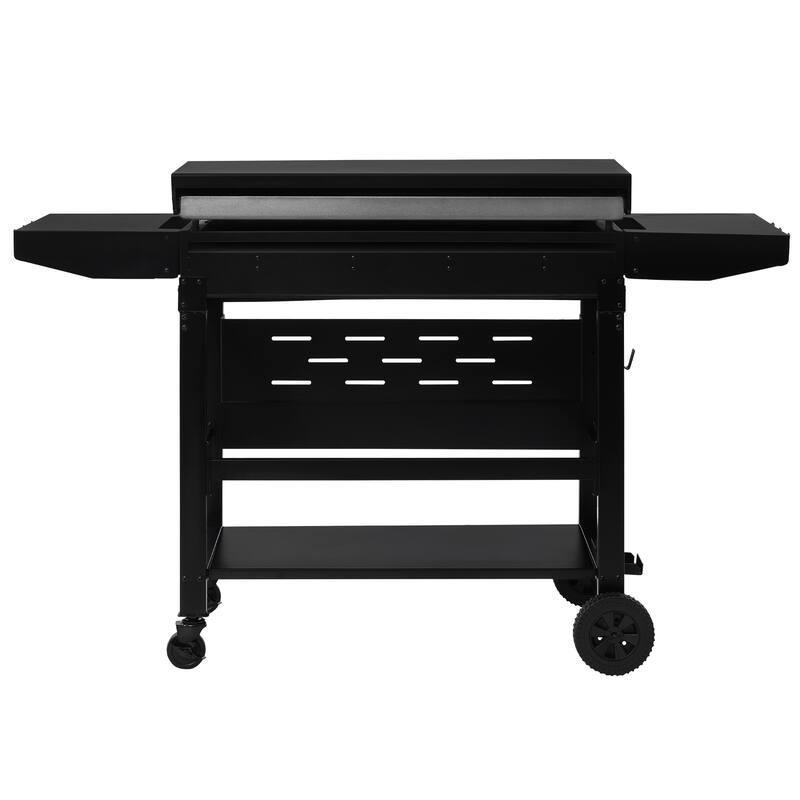 Royal Gourmet 4-Burner Gas Griddle with Hood and Side Shelves