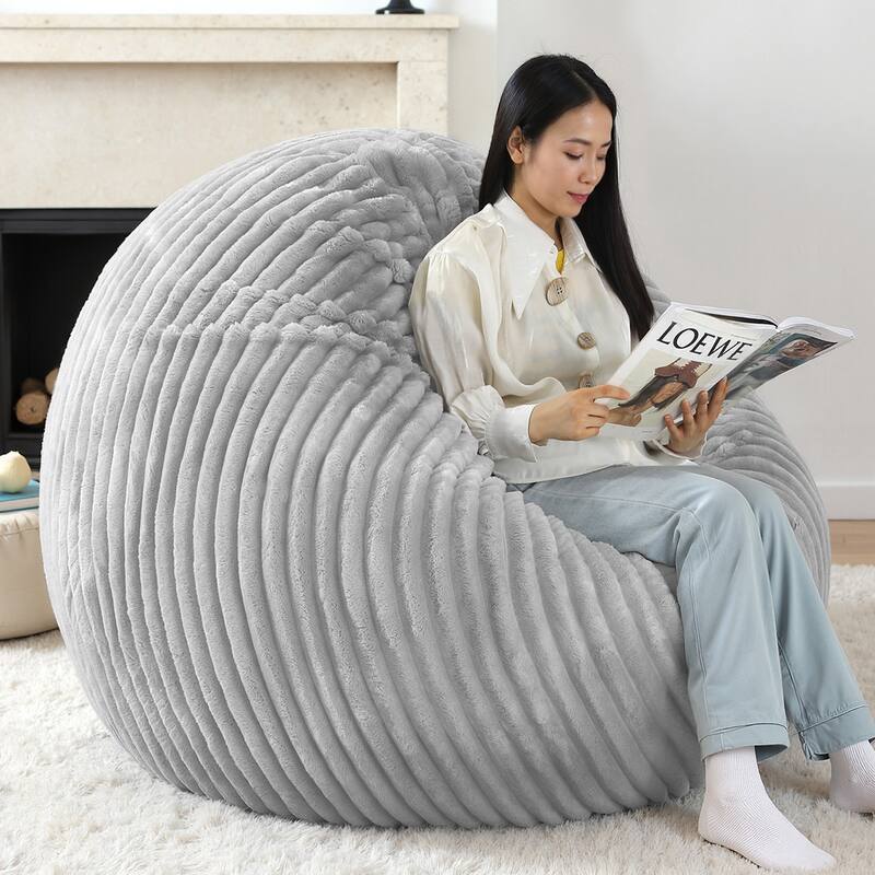 UIXE Modern Plush Faux Fur Bean Bag Chair