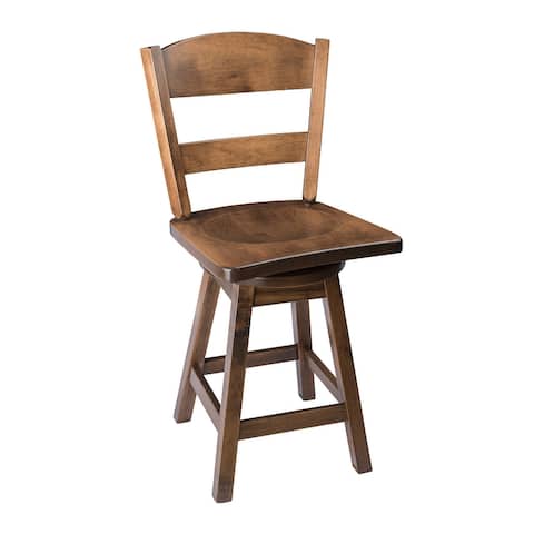 Swivel Urban Bar Stool with Classic Back in Maple Wood