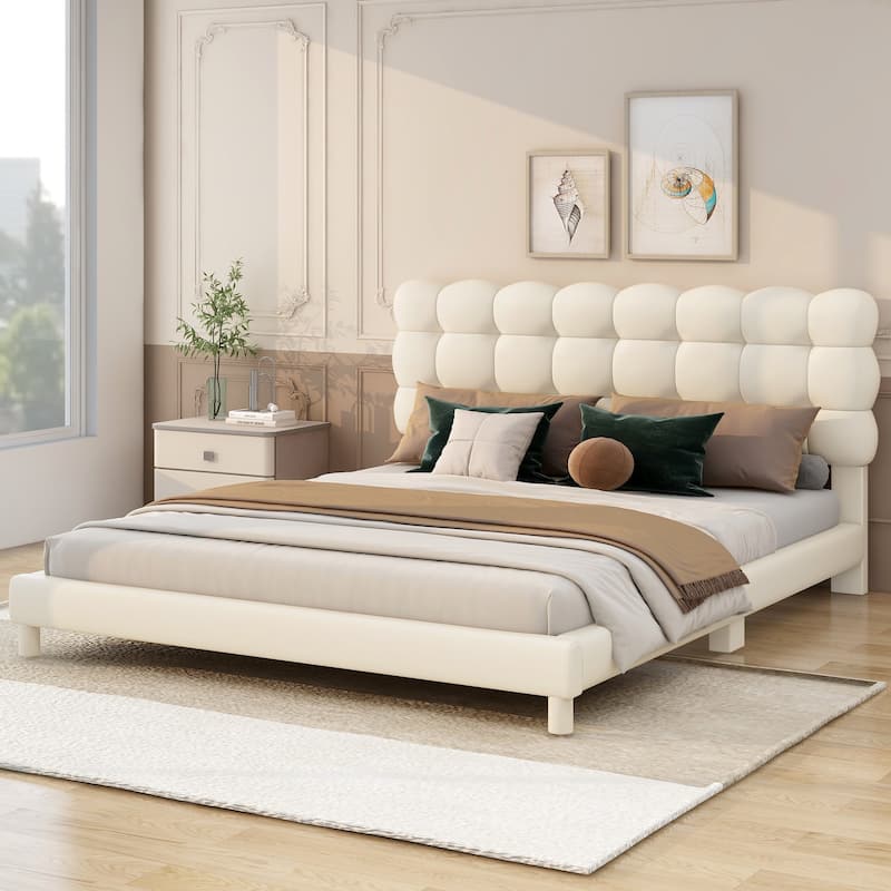 Upholstered Platform Bed with Soft Headboard