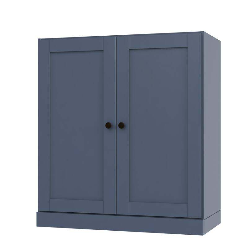Palace Imports 100% Solid Wood 3-Shelf Bookcase with Shaker Doors and Adjustable Shelves