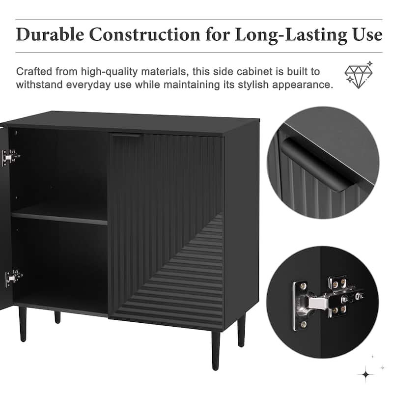 Modern Storage Cabinet with Adjustable Shelves, Buffet Cabinets Large Sideboard w/ 3 Drawers, 2 Door for Kitchen, Entryway