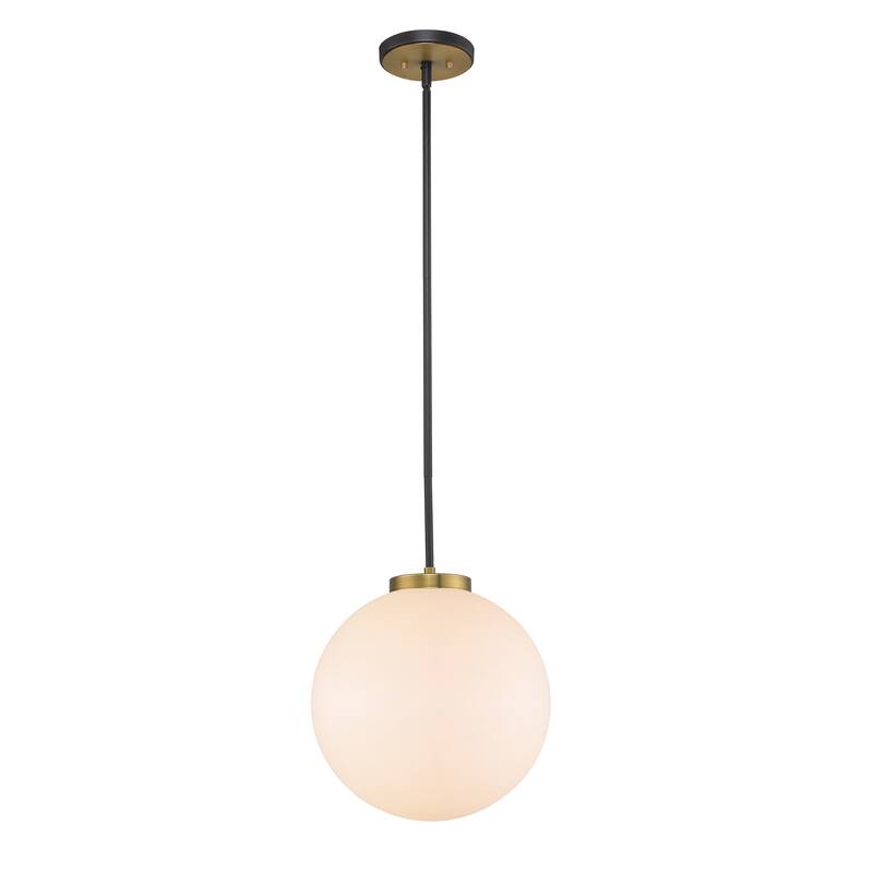 Parsons 1 Light Pendant - Matte Black + Olde Brass