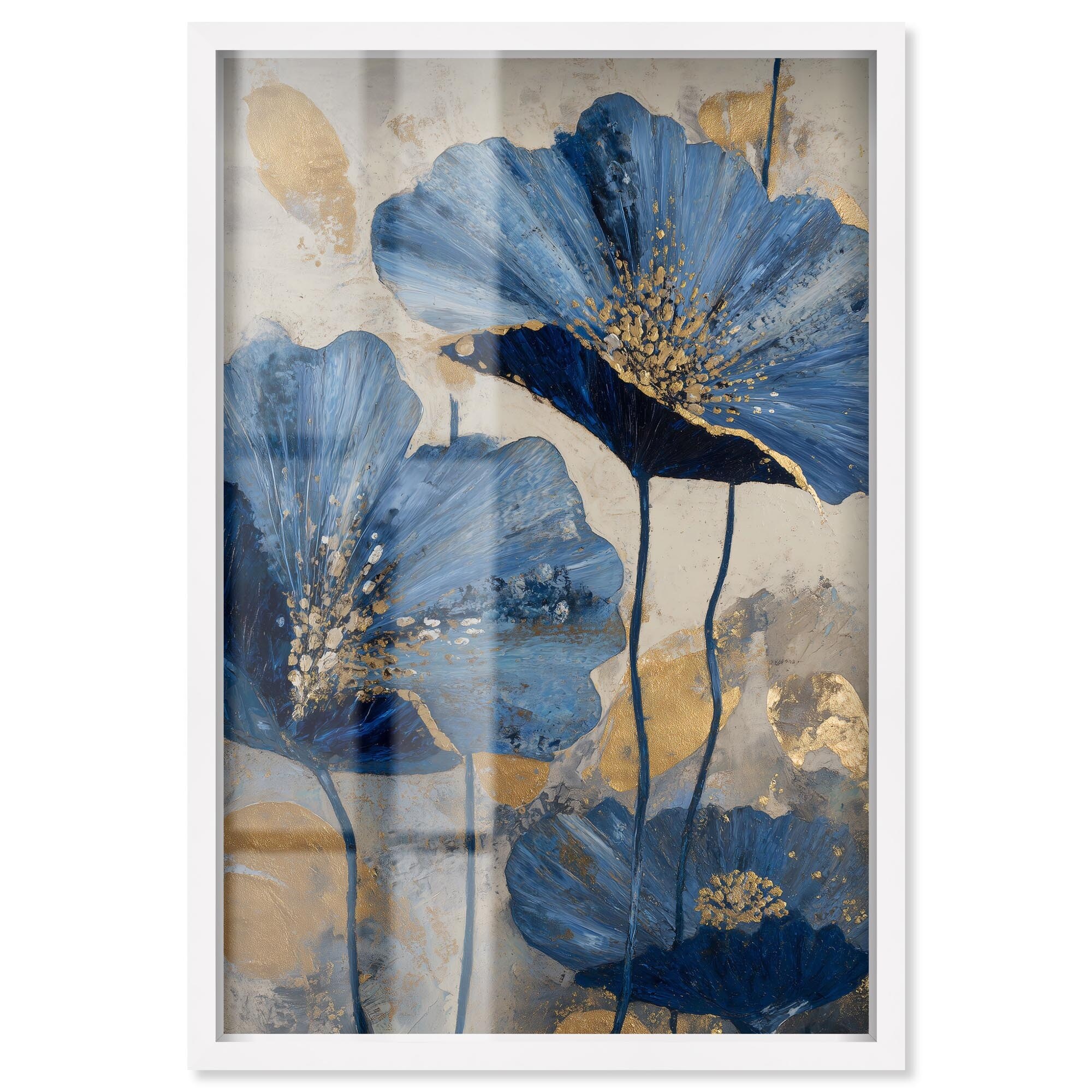 Gilded Blooms I Floral Art Shadowbox Print by Art Remedy
