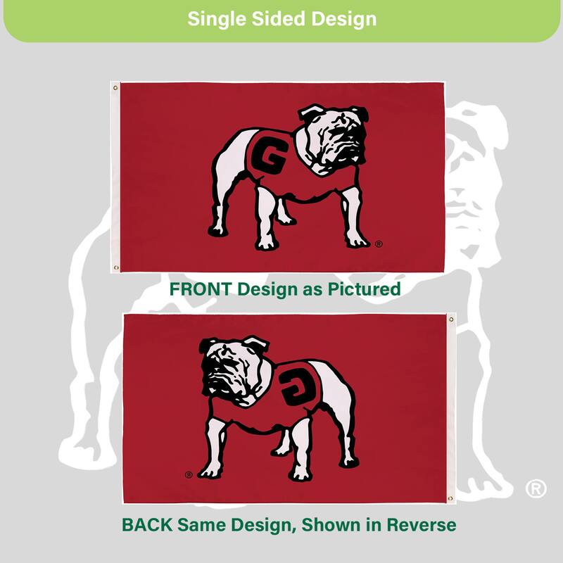 University of Georgia Single Sided Flag w/ 2 Grommets, 3'x5'
