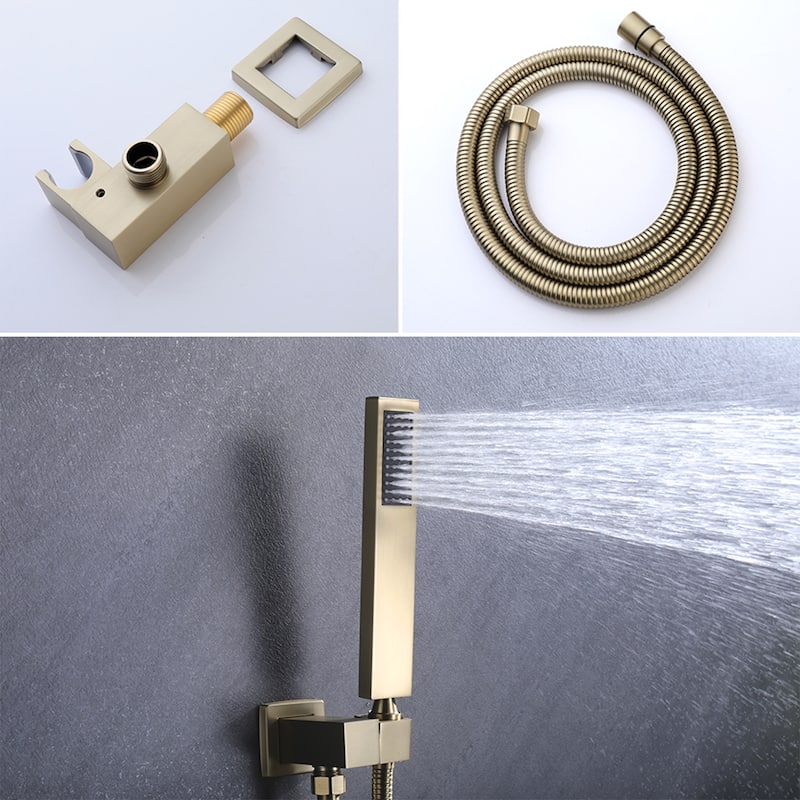 Topcraft Wall Mounted Rain Shower System with Handheld Showerhead