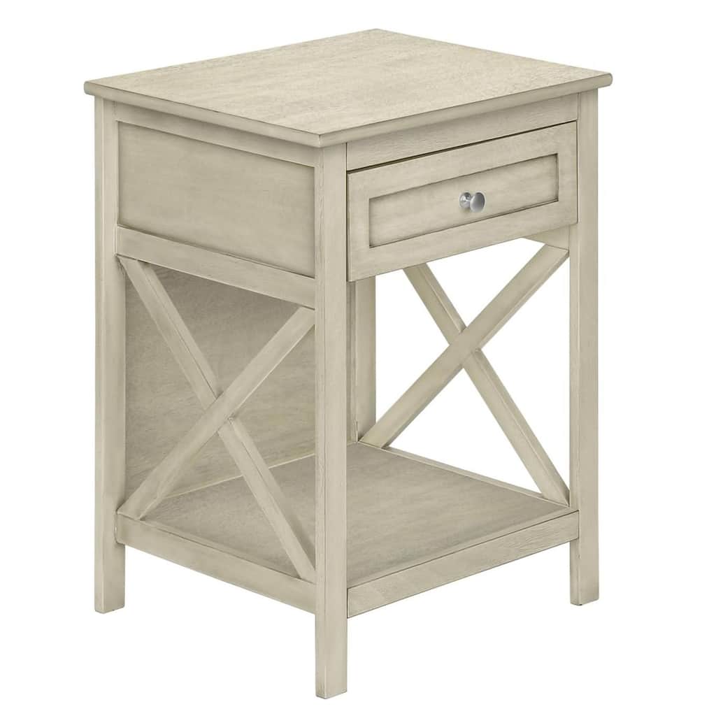 End Table Side Table with Drawer, Coffee Table Corner Table Lamp Table Dressing Table with Open Shelf