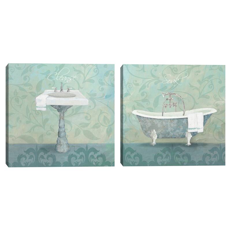 Damask Bath Sink, Damask Bath Tub by Avery Tillmon Canvas Art Prints