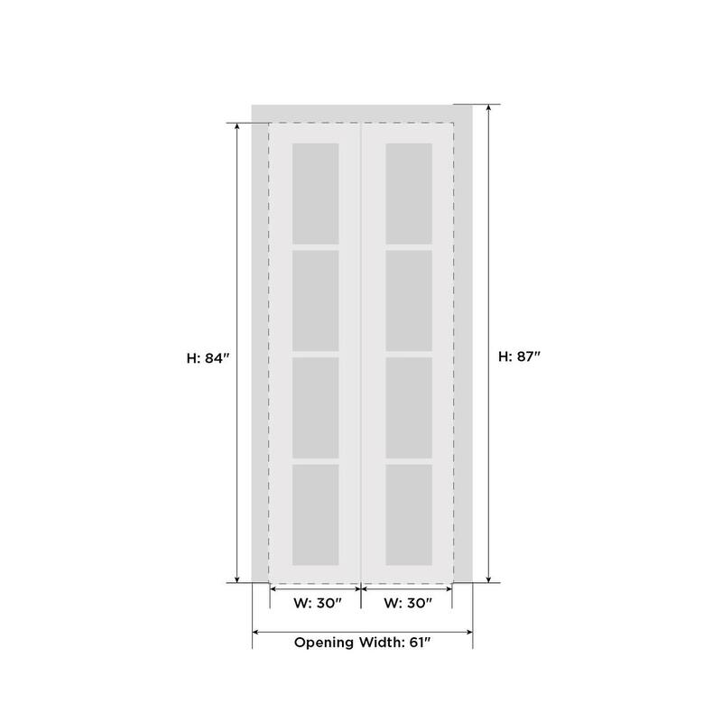 Sliding Closet Bi-fold Doors | Mela 0755 Painted White | Sturdy Tracks Moldings Trims | Wood Solid Bedroom Wardrobe Doors