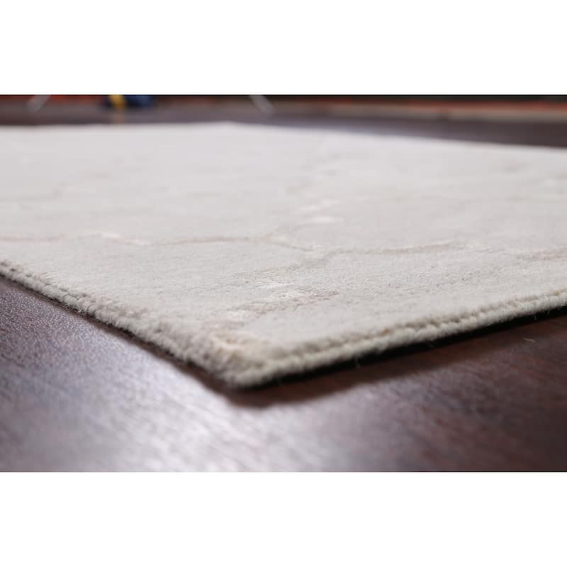 Modern Wool/ Silk Trellis Oriental Home Decor Area Rug Hand-Tufted - 4'0" x 6'0"