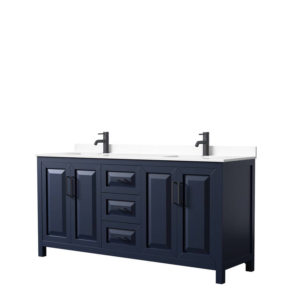 Daria 72 Inch Double Vanity, Cultured Marble Top