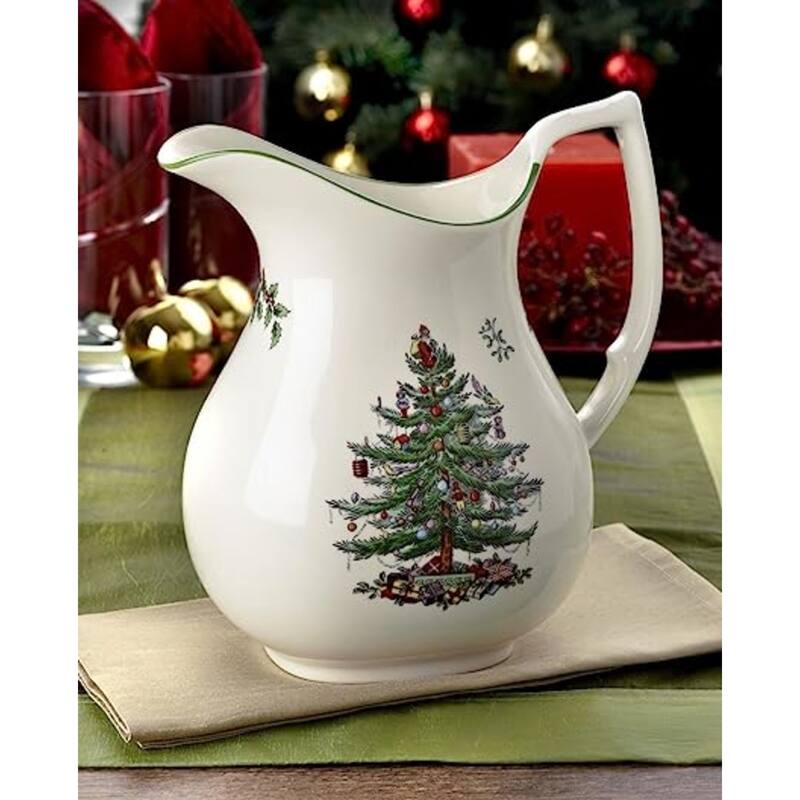 Spode Christmas Tree Pitcher - 7" D x 8" H