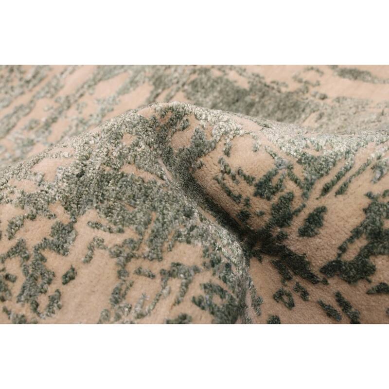 ECARPETGALLERY Hand-knotted Legacy Dark Green Silk, Wool Rug - 2'6 x 12'1