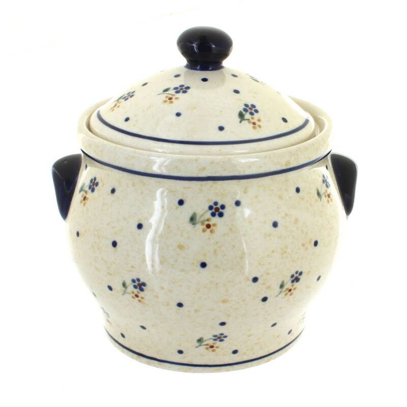 Blue Rose Polish Pottery 1098 Zaklady Medium Canister - Country Meadow