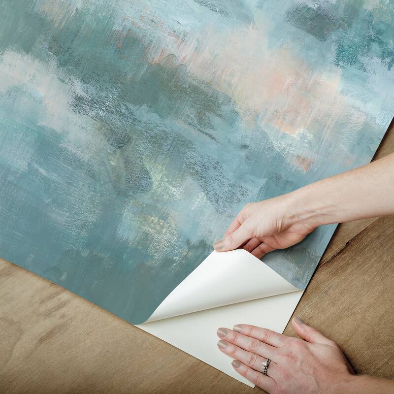 WallPops Scott Living Mirage Blue Self Adhesive Mural - N/A